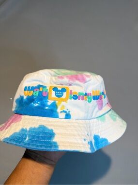 Disney Kids Tie-Dye Bucket Hat - White with Blue, Pink & Yellow Accents